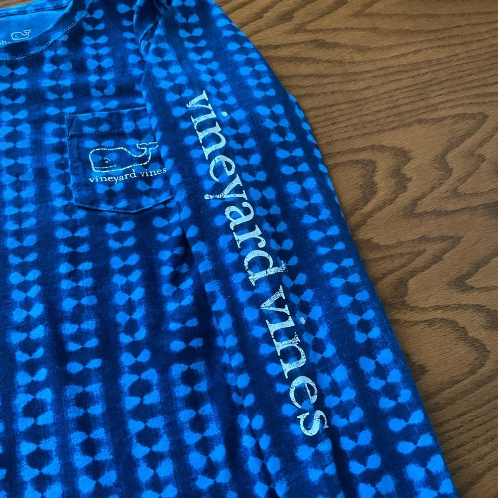 Vineyard Vines Long Sleeve Graphic Pocket Tee, Girls Sz M (10-12)
